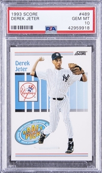 1993 Score #489 Derek Jeter Rookie Card - PSA GEM MT 10